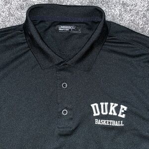 Black Nike Team issue Duke Blue Devils Basketball Polo Golf shirt XL Mens FitDry